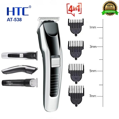 Picture of HTC AT-538 Rechargeable hair and beard trimmer Run Time 45 Minute 4 Size Clip