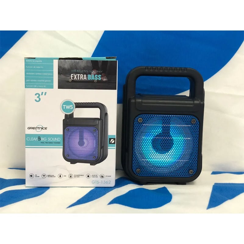 Picture of GTS 1363 Rechargeable Wireless Bluetooth Speaker Extra Bass Clean & Big Sound - Bluetooth Speaker - Multicolour
