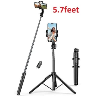 Picture of Plokama K9 Selfie Stick Tripod LED Selfie Stick Tripod 5 Feet 7 Inch - Black