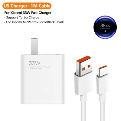 Picture of 33W Fast Type-C Charger for Xiaomi, Vivo, Realme, Oppo, Samsung, Redmi, OnePlus, Inifinix, Motorola - White