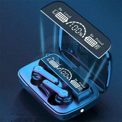 Picture of M19 Earbuds Tws Touch Control Wireless Bluetooth Headphones With Microphone With Flashlight - Bluetooth Headphone - Black