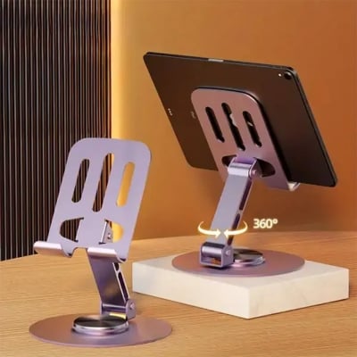 Picture of Metal stand Explosions desktop mobile phone bracket all metal 360 ° rotating folding flat ipd multifunctional universal lazy bracket - Gray