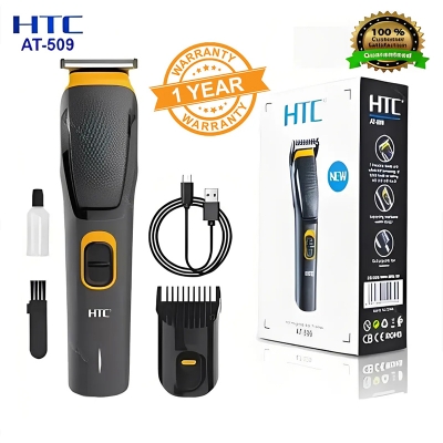 Picture of HTC AT-509 Rechargeable Hair and Beard Trimmer for Men - Multicolor