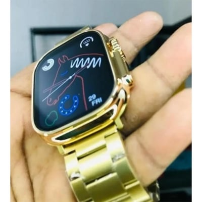 Picture of DT900 Ultra 9 Smart Watch (Strap 7+1 cover ) Smart Watch 2.06 inch Full HD Display Screen For Men & Women With Wireless Charger - Golden