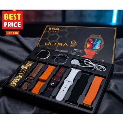 Picture of DT900 Ultra 9 Smart Watch (Strap 7+1 cover ) Smart Watch 2.06 inch Full HD Display Screen For Men & Women Whit Wireless Charger By Pucko Gadget - Multicolor