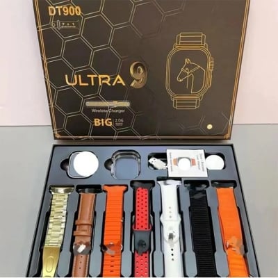 Picture of DT900 Ultra 9 Smart Watch (Strap 7+1 cover ) Smart Watch 2.06 inch Full HD Display Screen For Men & Women Whit Wireless Charger By Pucko Gadget - Multicolor