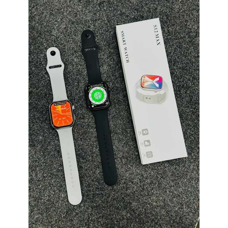 Picture of S12 Max Ferefit Smart Watch – Ultra 2.29" AMOLED | Updated Premium Model | NFC Access | Bluetooth Calling | Fast Wireless Charging | Fitness & Health Master - Black