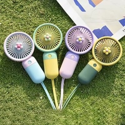Picture of Mini Handheld Fan 1 pcs, Smart Hand Fan cute handheld cooling Rechargeable Sports Pocket Mini Fan-Multicolor - Multicolor
