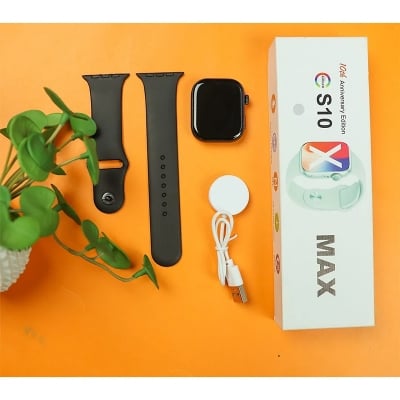 Picture of S10 Max Laxasfit Smart Watch 2.29 Inch AMOLED Display NFC Bluetooth Call Wireless Charging - Black