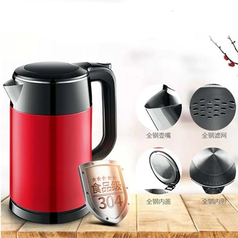 Picture of Prestige Hawkins Electric Kettle 2L - Stainless Steel Body, 1500W Power - MC/2929P/D-2928 - Voltage: 220V, Frequency: 50Hz - Maroon
