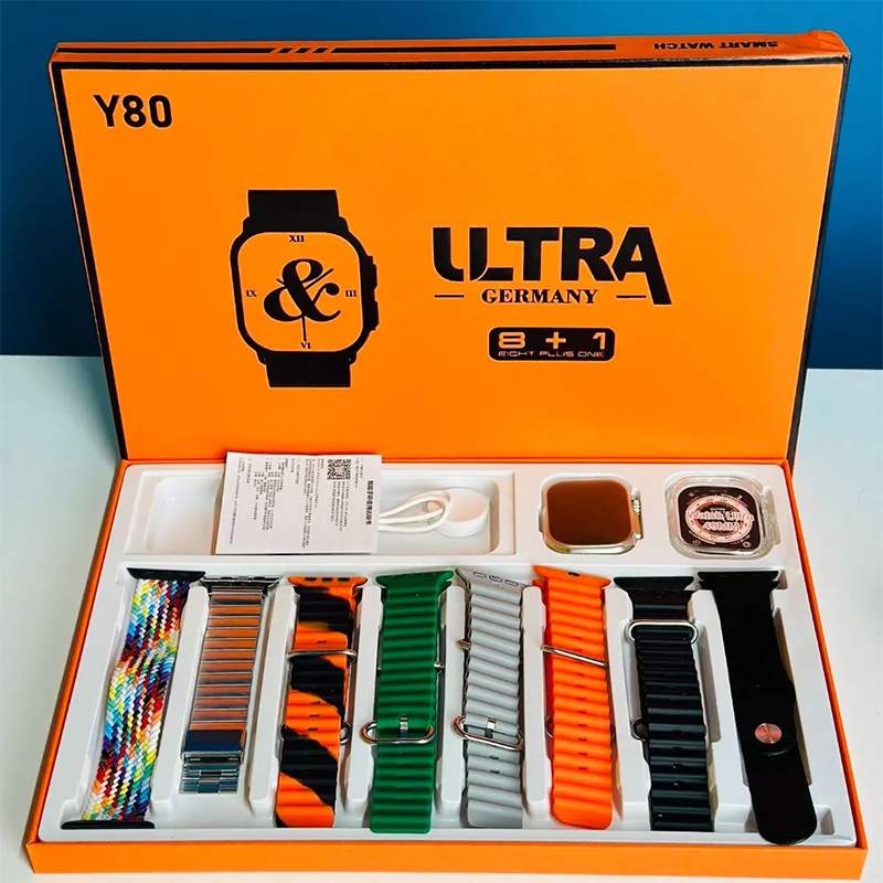 Picture of High-Performance - Y80 Ultra Smart Watch (8 + 1 Cover ) in Germany) - Reliable Accessory - Easy to Use - Dreamy Deals (1 protective cover ) - Multicolor