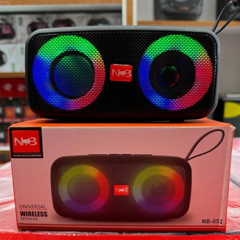 Picture of NB-051 Bluetooth, USB, TF Card & FM Radio Supported Deep Bass RGB Colorful Lighting Speaker  High Base Long  Lasting Battery Life - Multicolor