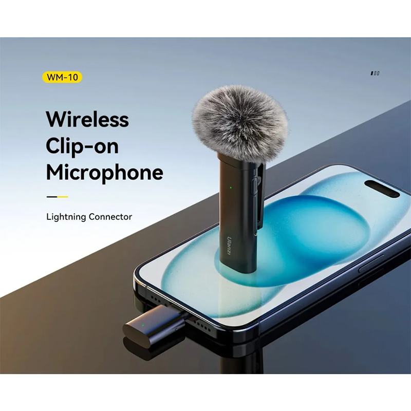 Picture of Ulanzi WM - 10 Wireless Clip - on Microphone for Smartphone or Tablet By Pucko Gadgets - Black