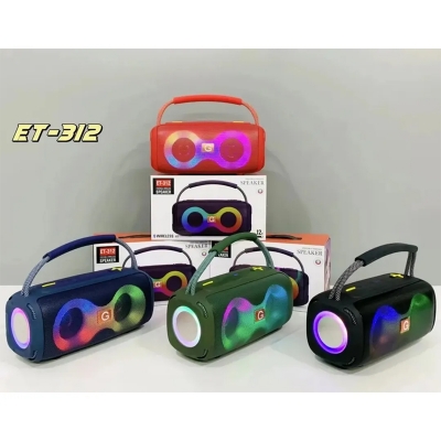 Picture of ET-312 RGB Party Speaker Double Horn Mini Outdoor Portable Wireless Bluetooth Rechargeable Speaker With Coloured Lights DJ Sound - Multicolor