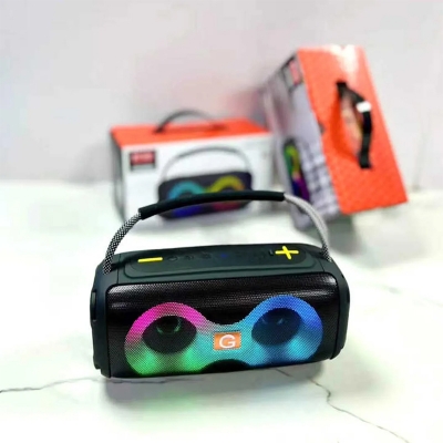 Picture of ET-312 RGB Party Speaker Double Horn Mini Outdoor Portable Wireless Bluetooth Rechargeable Speaker With Coloured Lights DJ Sound - Multicolor