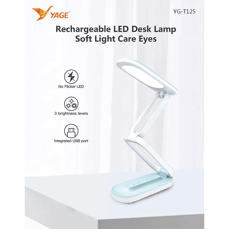 Picture of YAGE YG-T125 Table Lamp - Modern LED Desk Lamp with Adjustable Brightness and Eye-Caring Technology - Multicolor