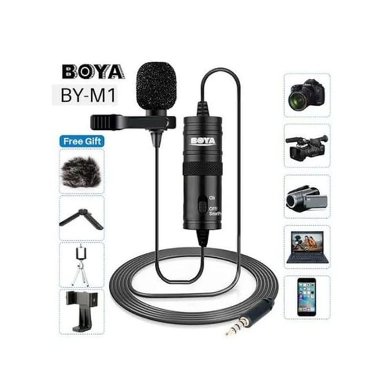 Picture of BOYA BY M1 Microphone Boya Professional Microphone For Mobile & Dslr - Black - Black