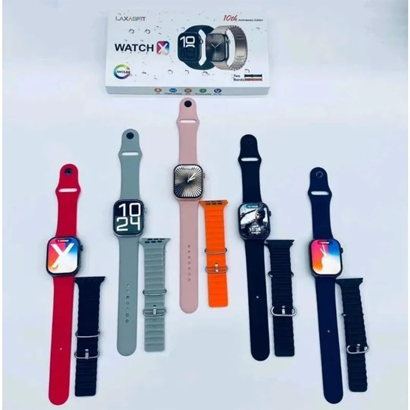 Picture of Laxasfit watch X series 10 Smart Watch for men And Women Bluetooth calling Full Touch Screen Digital smart Watch With 2 Straps Smartwatch For men - Black