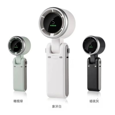 Picture of Portable Handheld Mini Turbo Fan USB Rechargeable Travel Neck Fan with 5 Speeds 3 IN 1-3600mah Foldable Personal Cooling Fan for Travel - Multicolor