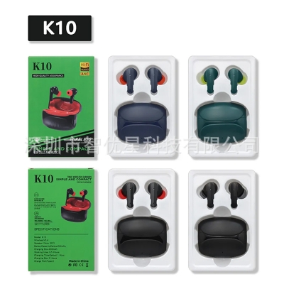 Picture of K10 TWS Wireless Earbuds Bluetooth 5.3 Gaming Earphone with ANC Noise Cancelling | HiFi Sound Quality | Waterproof & Long Battery Backup Charging Case - Multicolor
