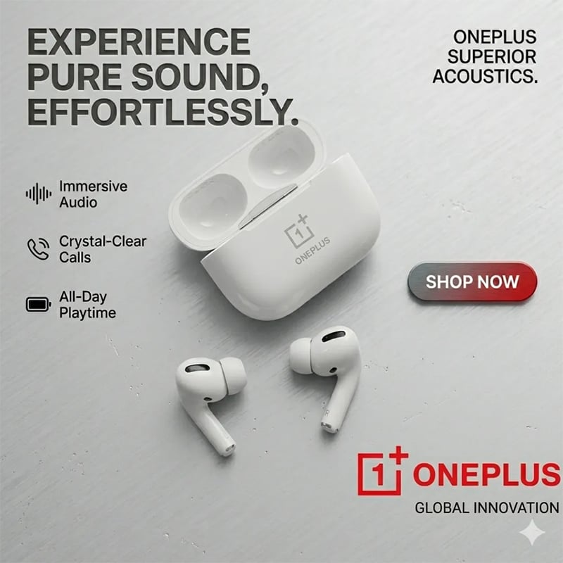 Picture of Oneplus Airpods Pro Tws Wireless Earbuds - Bluetooth Headphone - White