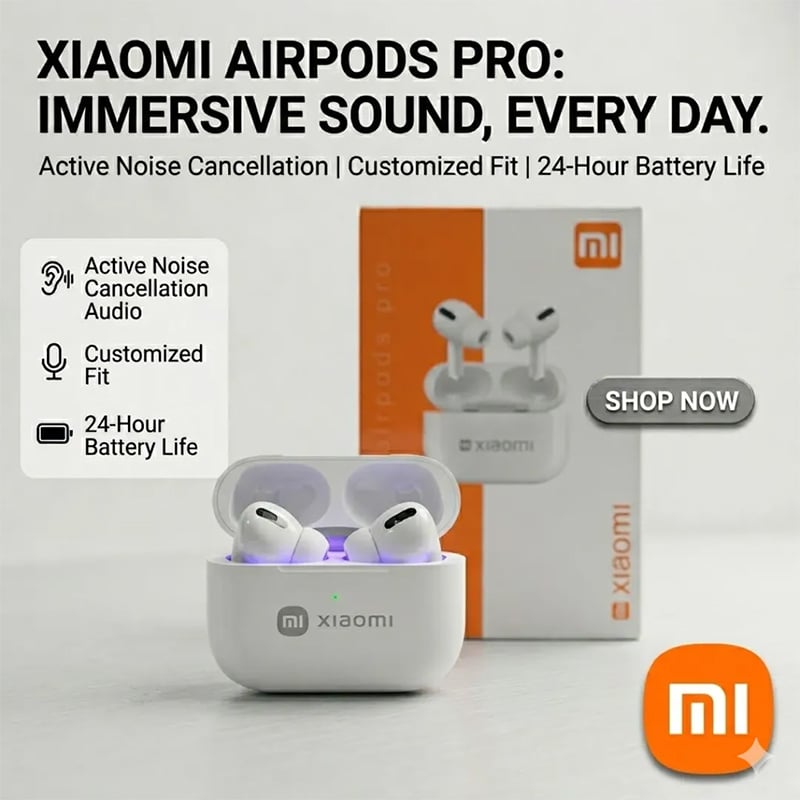 Picture of Mi Xiaomi Airpods Pro Wireless Bluetooth TWS Earbuds - White