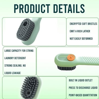 Picture of Multifunction Long Handle Liquid Shoe Brush cleaning Brush for Clothes Shoe Clothing washing Household Cleaning tools 1pcs - Multicolor