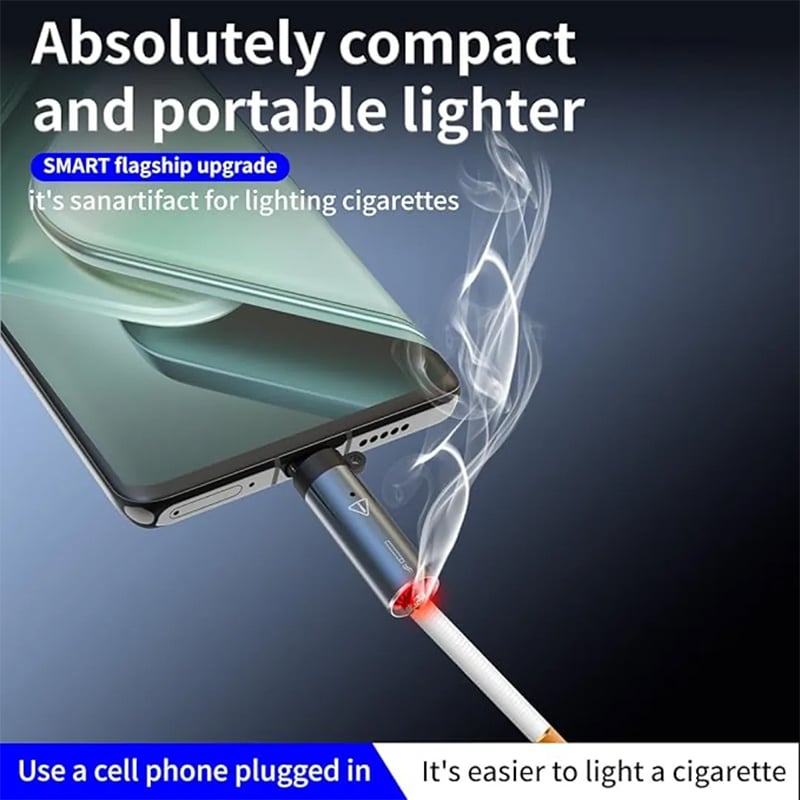 Picture of Outdoor Electric Lighter, mini flashlight with high brightness powered by Type-C connectors, bright LED flashlights perfect for travel, electronic component.