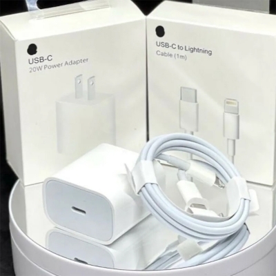 Picture of For Iphone 20 Watt Charger With Cable Premium Quality Fast Charging - Charger - White
