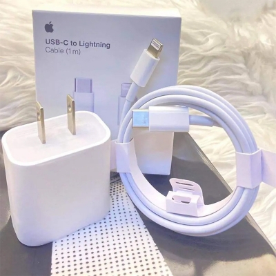 Picture of For Iphone 20 Watt Charger With Cable Premium Quality Fast Charging - Charger - White