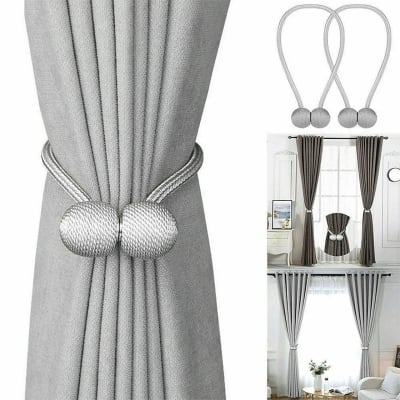 Picture of 2Pcs Magnet Curtains Buckles Modern Window Curtains Magnetic Tieback Holder Clips Holdbacks Curtain Strap Accessories - Multicolor
