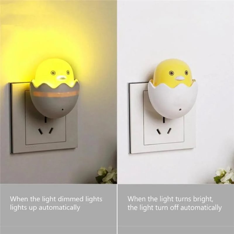 Picture of EU Plug Duck Mushroom Wall Socket Light-Control Sensor LED Night Light Bedroom lamp cute Lamp - Multicolor