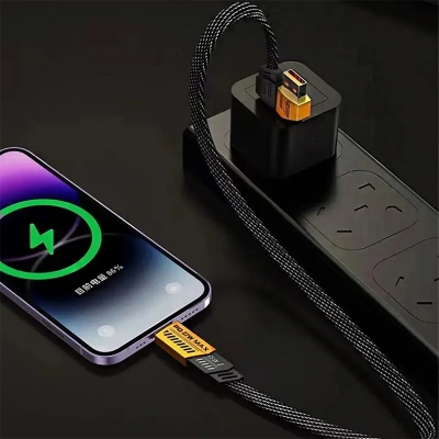 Picture of CASIFY CU05 65W 4 in 1 65W Fast Charging Cable USB To Type C PD Cable Fast Charger Mobile Phone Cable 65W Fast Charging Cable Type C to C Usb To C To iPhone Cable By Pucko Gadgets - Black