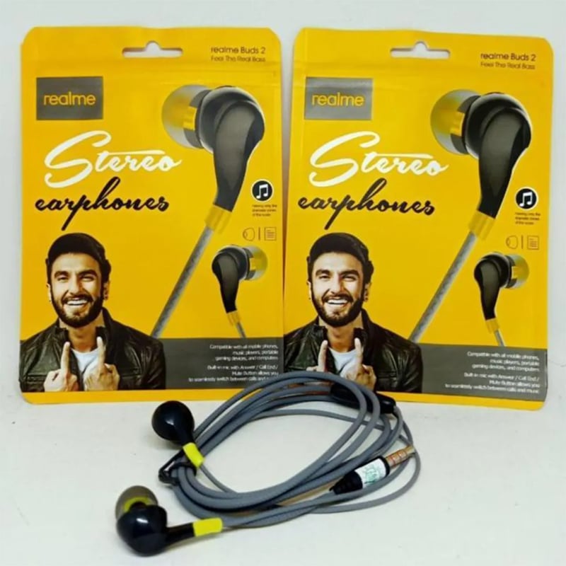 Picture of Realme Buds 2 Wired Earbud In-Ear Earphone With High Base Stereo Headphone - Black