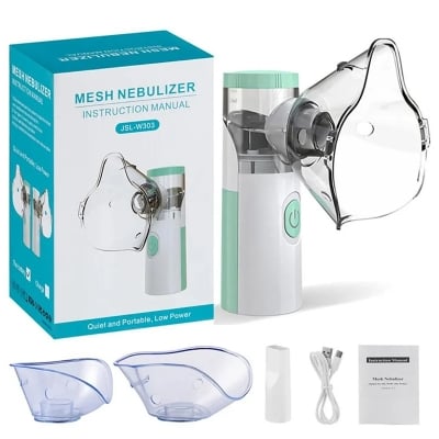 Picture of Mesh Portable Nebulizer - Handheld Mesh Atomizer Machine for Home Daily Use, Ultrasonic Nebuliser Personal Inhalers for Breathing Problems/ Mesh Atomizer Nebulizer - Multicolor