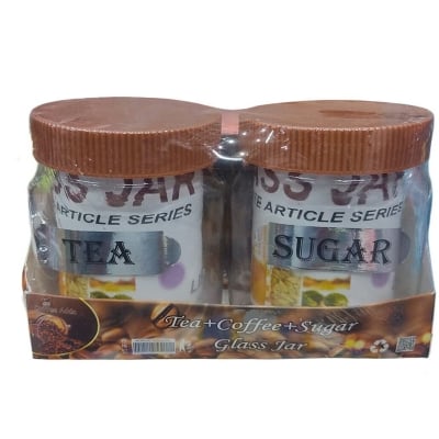 Picture of 2 pcs Coffee and sugar jar glass pot set for kitchen Tea and sugar pot-Coffee