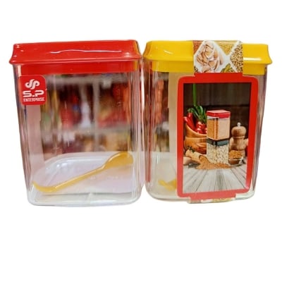 Picture of 2 Pcs Multicolor Plastic  Spice Jar Set-Multicolor