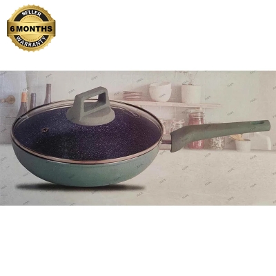 Picture of Kiam Ceramic Frypan With Glass Lid 24 cm (Induction Bottom)-Multicolor
