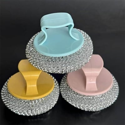 Picture of Dishwashing Brush Durable Dish Scrubber with Handle for Home Restaurant Kitchen ( 1 Pcs Random Color-Blue