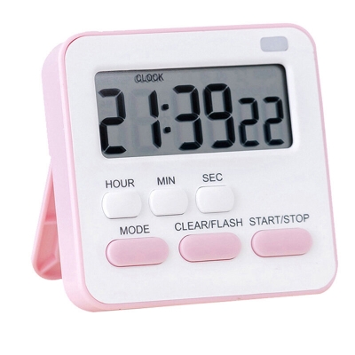 Picture of Kitchen Clock English 24-hour Electronic Timer Digital Reminder Alarm Clocks Cooking Countdown Timer LCD Multifunction Home-Multicolor