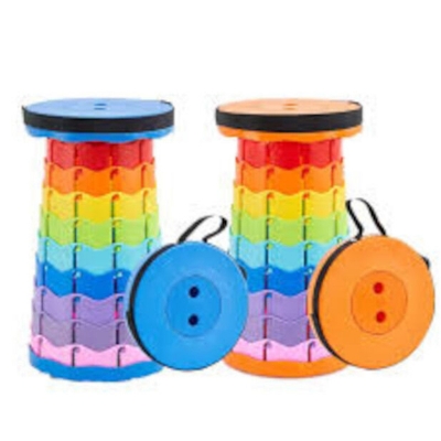 Picture of Folding Retractable Stool Outdoor Safe Stable Folding Camping tool -1 pcs-Multicolor