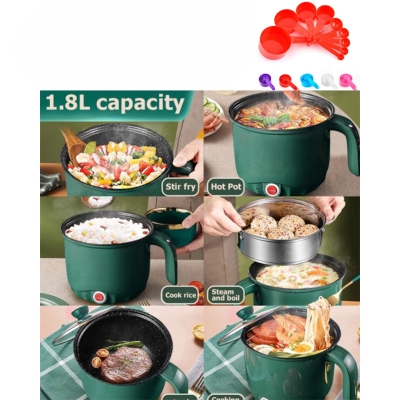 Picture of Buy 1 get Free - COMBO OFFER Mini Electric Multi Cooker 1.8L Non-stick Cooking Machine Double Layer Hot Pot rice cooker , get Free Measurement Cup Set-Multicolor