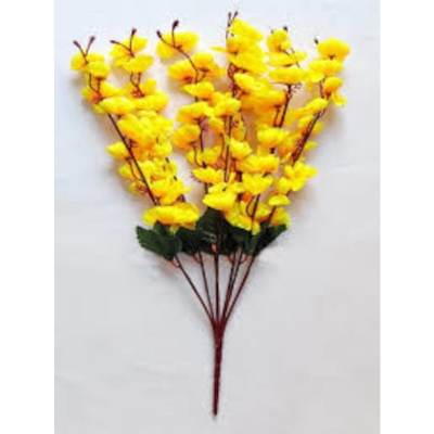 Picture of Artificial Cherry flower bunches 21 inch flower bunches - 1 pcs-Yellow