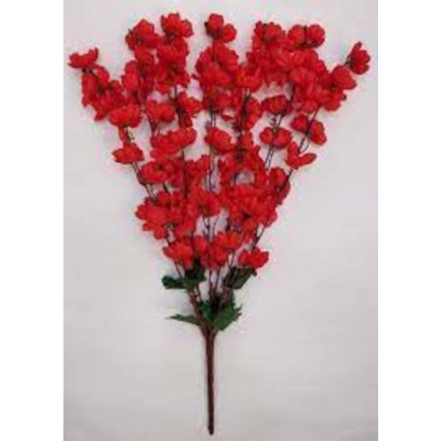 Picture of Artificial Cherry flower bunches 21 inch flower bunches - 1 pcs-Red