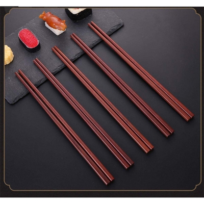 Picture of Japanese-style grade sandalwood solid wood chopsticks - 10 Pcs-Chocolate