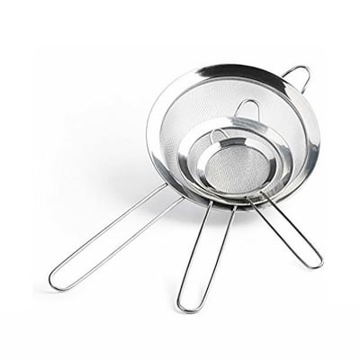 Picture of Chakni/Tea Strainer/Fine Mesh Stainless Steel Strainers -3 Pcs set Small, medium, big-Silver