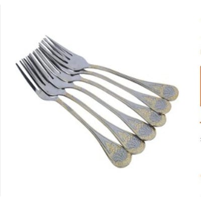 Picture of Stainless Steel Spoon  - 6 Pcs Multi Design-Silver