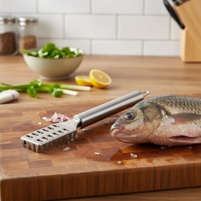 Picture of Stainless Steel Fish Skin Remover Fast Cleaning Fish Scale Peeler-Silver