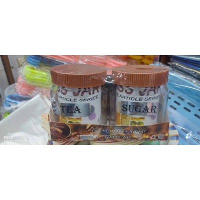 Picture of 2 pcs Coffee and sugar jar glass pot set for kitchen Tea and sugar pot-Coffee