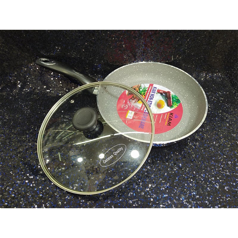 Picture of Kiam Non Stick Fry Pan With Glass Lid 28 Cm-Multicolor